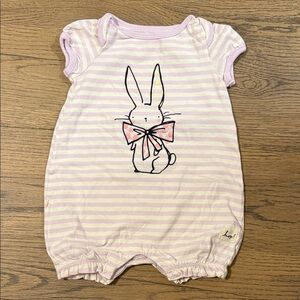 Gap baby lavender Striped Bunny onesie - 6-12m